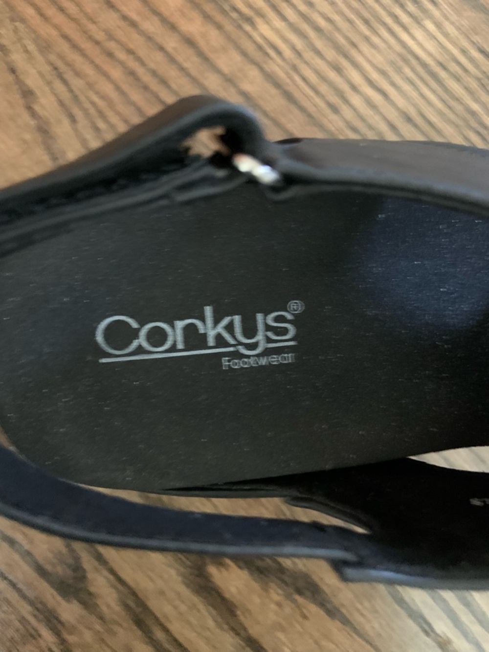 Corkys Black Carley Open-Toe Slingback Wedge Sandals Floral Wrap Cork - Picture 5 of 10